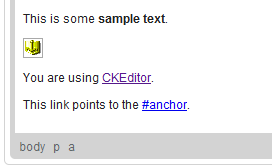An anchor inserted into a document with a link pointing to it