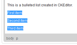 Bulleted list formatting removed from the document in CKEditor