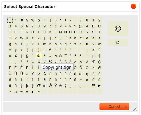Ckeditor 3 X Users Guide Rich Text Special Characters And Smileys Cksource Docs