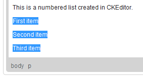 Numbered list formatting removed from the document in CKEditor
